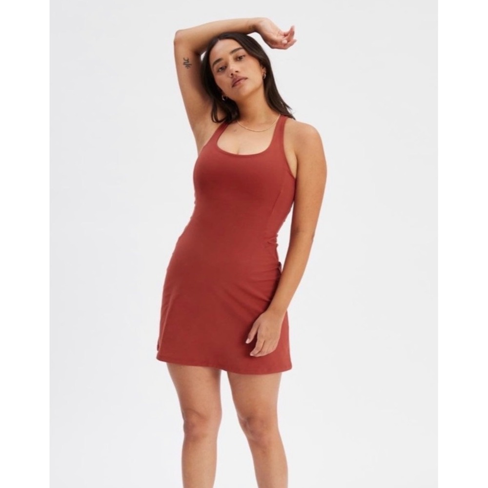 Girlfriend Collective Paloma Racerback Active Dress Red XXXL NWT